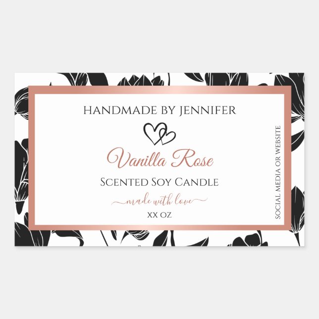 Rose Gold Rechteckiger Aufkleber (Vorderseite)