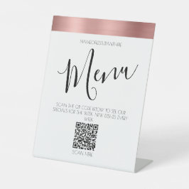 Rose Gold Restaurant Menü QR Code Pedestale Schild