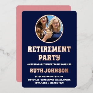 Rose Gold Retirement Party Foto Folieneinladung