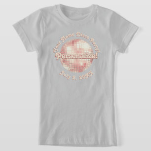 Rose Gold Retro Disco Ball PERSONALISIERTER T - Sh T-Shirt
