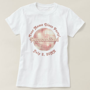 Rose Gold Retro Disco Ball PERSONALISIERTER T - Sh T-Shirt