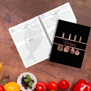 Rose Gold Rezept Kochbuch Personalisiert Notizbuch