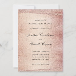 Rose Gold Rhapsody Wedding Elegante Sparkling Gold Einladung