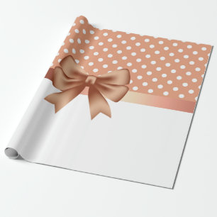 Rose Gold Ribbon und Polka Dots Geschenkpapier