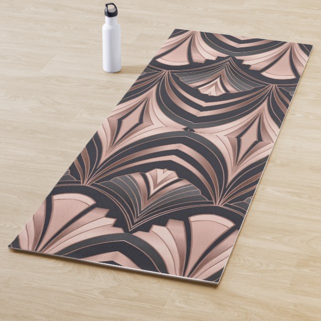 Rose Gold Romance Neo Art Deco Fan Design Yogamatte (Beispiel)