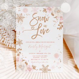 Rose Gold & Rosa Brautparty Schnee in Liebe Einladung