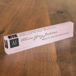 Rose Gold Rosa Giro Business Office modern Namensplakette