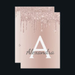 Rose Gold - Rosa Glitzer 16 . Geburtstag Geburtsta Einladung<br><div class="desc">Blush Pink - Rose Gold Imitate Sparkle Dripping Glitzer und Metallic Foil 16 . Geburtstag Monogram Name und Initial Birthday Party Einladung. Diese schicke Luxus-Einladung ist ideal für die Rose Gold Sparkle Glitzer Glam Sweet 16 Birthday Party mit dem Ziel,  in Pink Rose Gold zu feiern.</div>