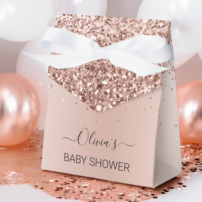 Rose Gold - Rosa Glitzer Babydusche Geschenkschachtel (Von Creator hochgeladen)