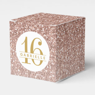 Rose Gold Rosa Glitzer Modern, jedes Alter Geburts Geschenkschachtel
