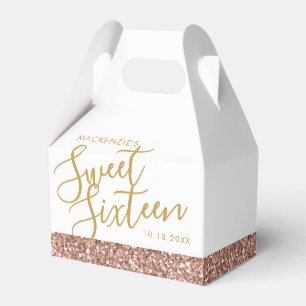 Rose Gold Rosa Glitzer Süß 16 Personalisiert Geschenkschachtel