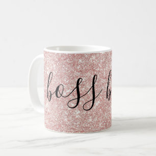 Rose Gold Rosa Glitzer und Sparkle Boss Babe Kaffeetasse