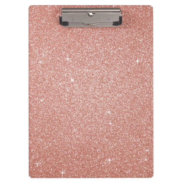 Rose Gold - Rosa Glitzer und Sparkor Klemmbrett (Vorderseite)