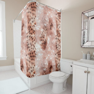 Rose Gold Rosa Leopard Sparkone Duschvorhang
