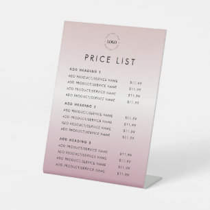 Rose Gold Rosa Logokombination Preisliste Schönhei Sockelschild