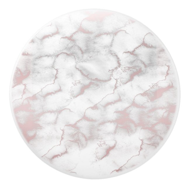 Rose Gold Rosa Marmor Moderne Eleganz Trendy Keramikknauf (Vorderseite)