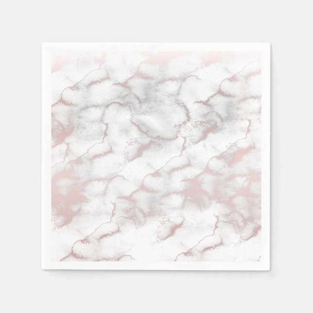 Rose Gold Rosa Marmor Modernes, schicke Party Serviette (Vorderseite)