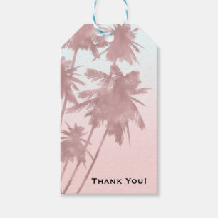 Rose Gold Rosa Palmen Strand Ombre Palmen Party Geschenkanhänger