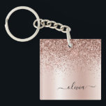 Rose Gold - Rosa Rosa Glitzer Metal Monogramm Name Schlüsselanhänger<br><div class="desc">Rose Gold - Rosa schwarze Imitate Foil Metallic Sparkle Glitzer gebürstete Metal Monogram Name Schlüsselanhänger. Das macht den perfekten 16 Geburtstag,  Hochzeit,  Brautparty,  Jubiläum,  Babydusche oder Junggeselinnen-Abschied Geschenk für jemanden,  der Lieben glamourösen Luxus und schicke Stile.</div>