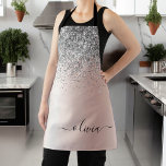 Rose Gold - Rosa Rosa Glitzer Silber Monogramm Schürze<br><div class="desc">Rose Gold - Rosa- und Silberne Imitate Foil metallic Sparkle Glitzer gebürstete Metal Monogram Name Schürze. Das macht den perfekten 16 Geburtstag,  Hochzeit,  Brautparty,  Jubiläum,  Babydusche oder Junggeselinnen-Abschied Geschenk für jemanden,  der Lieben glamourösen Luxus und schicke Stile.</div>
