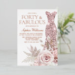 Rose Gold, Rosa Rosa Kleid 40. Geburtstag Party Folieneinladung<br><div class="desc">Rose Gold,  Rosa Rosa Kleid 40. Geburtstag Party Einladung Weitere Einladungen in unserem Nest und Nest Store</div>