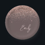 Rose Gold - Rosa Rosa Terracotta Glitzer Monogramm Pappteller<br><div class="desc">Rose Gold - Rosa Rosa und Terracotta Sparkle Glitzer Monogram Name und Initial Party Teller. Das macht den perfekten 16 Geburtstag,  Hochzeit,  Brautparty,  Jubiläum,  Babydusche oder Junggeselinnen-Abschied Geschenk für jemanden,  der Lieben glamourösen Luxus und schicke Stile.</div>