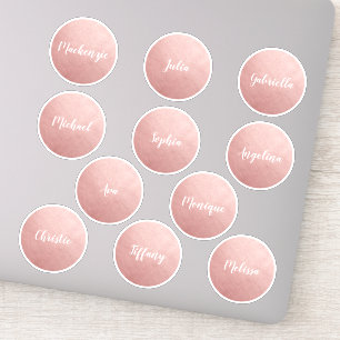 Rose Gold Rosa Rundkreis Individuelle Namen Gefall Aufkleber