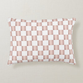 Rose-Gold-Rosa-Schachbrettmuster Dekokissen