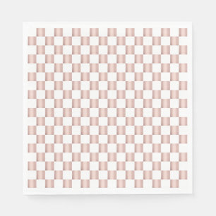 Rose-Gold-Rosa-Schachbrettmuster Serviette