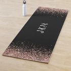 Rose Gold Rosa Schwarzer Glitzer Monogram Girl
