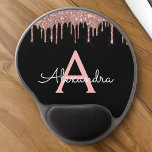 Rose Gold - Rosa Schwarzer Glitzer Monogramm Name Gel Mousepad<br><div class="desc">Rose Gold - Schwarz Rosa und Schwarz Sparkle Glitzer Monogram Name and Initial Mousepad (Mouse Pad). Das macht den perfekten 16 Geburtstag,  Hochzeit,  Brautparty,  Jubiläum,  Babydusche oder Junggeselinnen-Abschied Geschenk für jemanden,  der Lieben glamourösen Luxus und schicke Stile.</div>