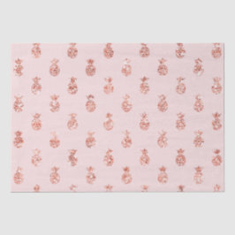 Rose Gold Rosa Tropischer Glitzer Ananas Seidenpapier