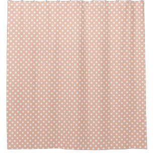 Rose gold/rosa und weiße Polka Punkte Duschvorhang