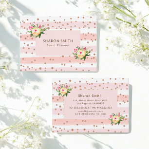 Rose Gold Rosa Weißer Glitzer Trendy Visitenkarte