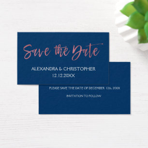 Rose Gold Rose et Navy Blue Foil Enregistrer la da