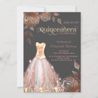 Rose Gold Rose modische Sequenzen kleiden Quinceañ
