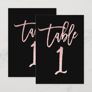 Rose Gold Rose Pailleté Moderne Numéro de Table 1