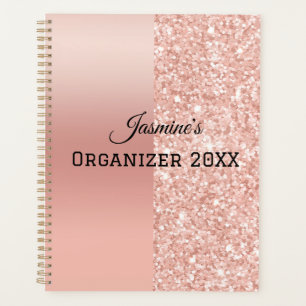 Rose Gold Rose Personnalisé Moderne Étincelle Rose