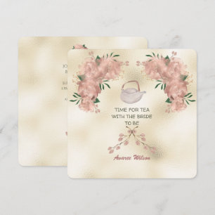 Rose Gold Rose Teedusche Einladung