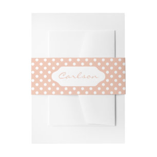 Rose gold/rot Pink & weiß Polka Punkte Bauchband Einladungsbanderole