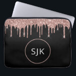 Rose Gold Roush Rosa Glitzer Sparkone Monogramm Laptopschutzhülle<br><div class="desc">Blush Pink - Rose Gold und Black Imitats Glitzer und sparkle Elegant Mit Monogramm Initials Case. Dieser Fall kann so angepasst werden,  dass er Ihren Anfangs- und Vornamen enthält.</div>