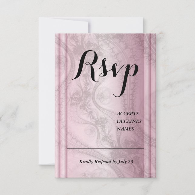 Rose Gold Rsvp-Karte RSVP Karte (Vorderseite)
