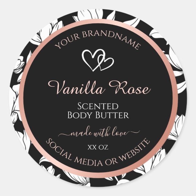 Rose Gold Runder Aufkleber (Vorderseite)