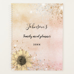 Rose Gold rustikale Sonnenblumenfamilie Planer
