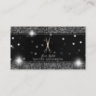 Rose Gold Salon Friseurschere Silbernes Paillette Visitenkarte