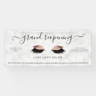 Rose Gold Salon Wiedereröffnung Covider Sicherheit Banner