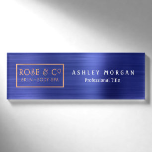 Rose Gold Sapphire Cobalt Blauer Brandname Weiß Namenschild