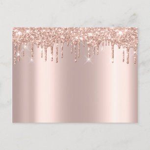 Rose Gold Sark Tropfen Minimal einfach Glam Ankündigungspostkarte