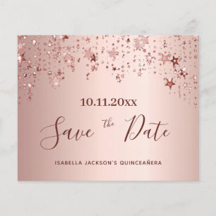 Rose Gold Save the Date aus Quinceanera