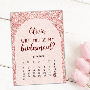 Rose Gold Save the Date Bridesmaid Vorschlagskarte Einladung